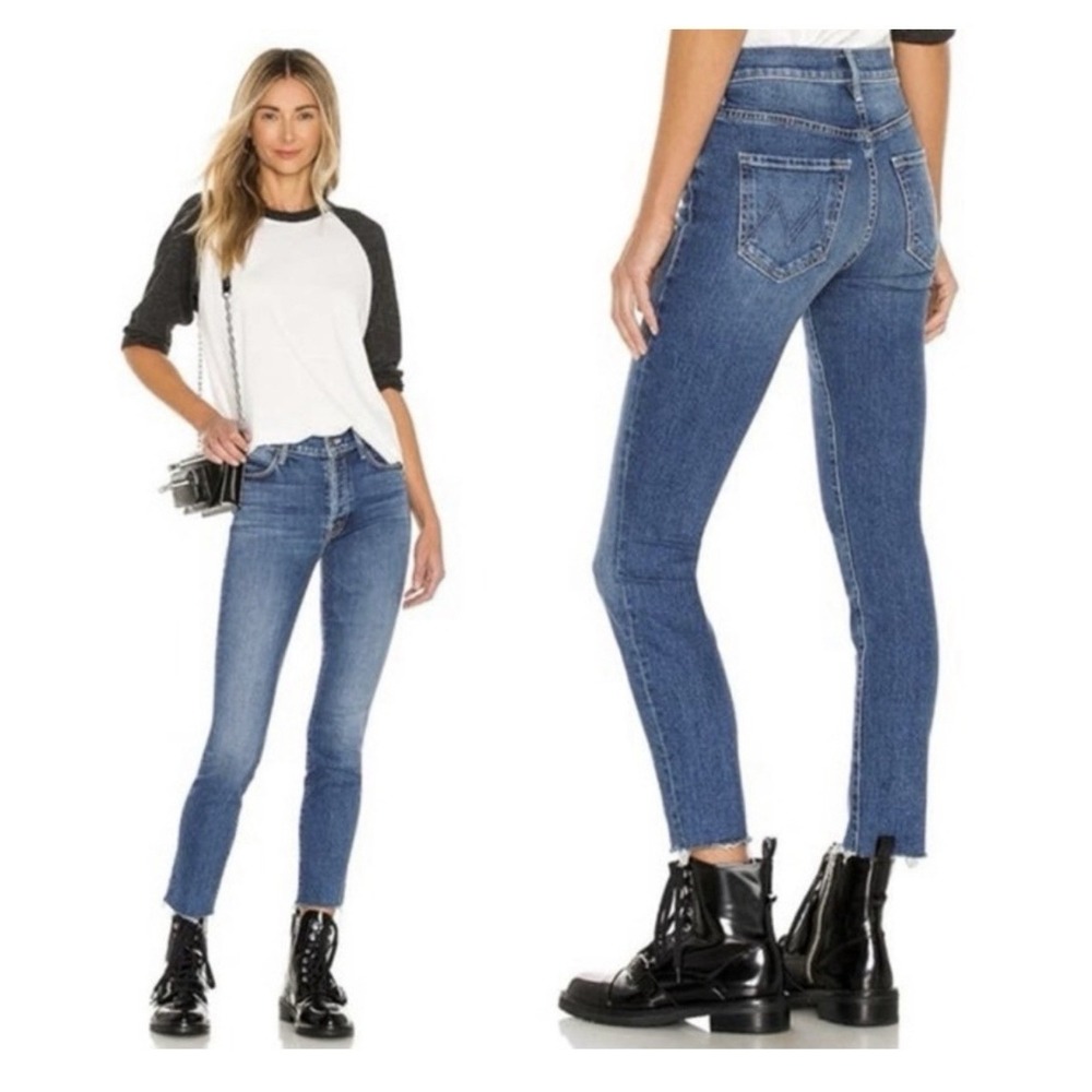 MOTHER Jeans The Stunner Ankle Fray Size 28 So Long Medium Wash Denim